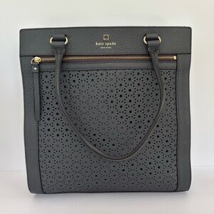 Kate Spade Leather Perry Lane Shoulder Bag Bluish Grey